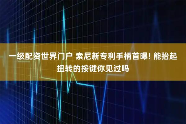 一级配资世界门户 索尼新专利手柄首曝! 能抬起扭转的按键你见过吗