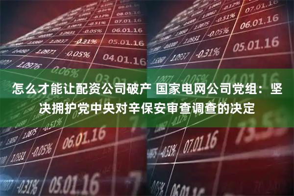 怎么才能让配资公司破产 国家电网公司党组：坚决拥护党中央对辛保安审查调查的决定