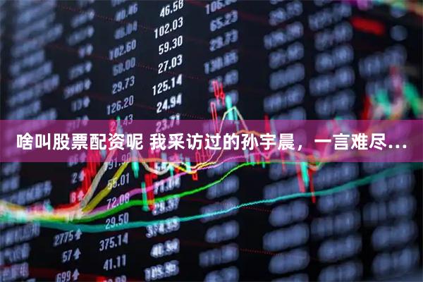 啥叫股票配资呢 我采访过的孙宇晨，一言难尽…